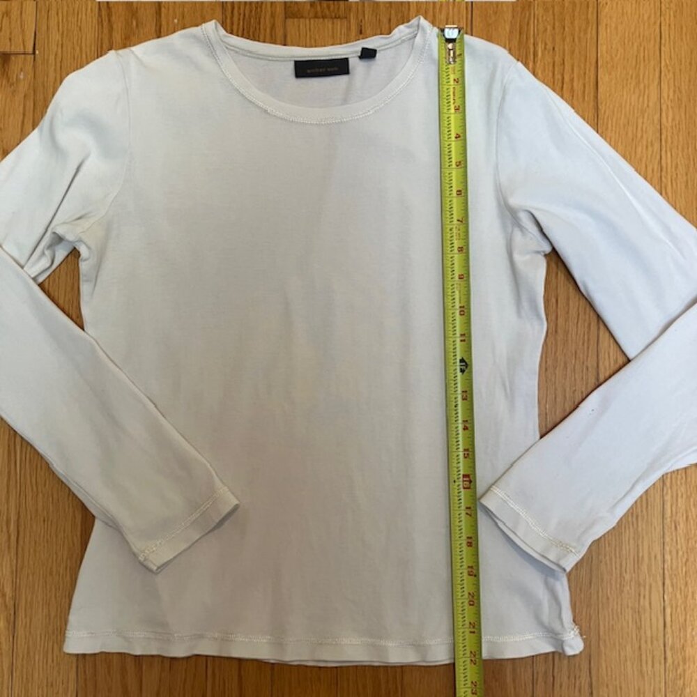 Amber Sun Long Sleeve Ivory colored 100% Cotton T Shirt S - Picture 8 of 8